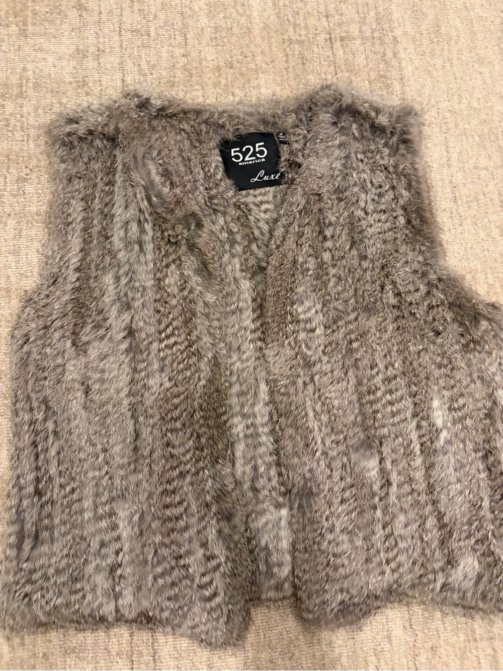 Luxe Fur Vest in Taupe Gray